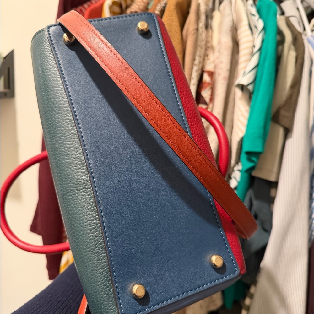 SOLD Coach Forest Green ColorBlock Rowan Bag - Picture 5 of 10